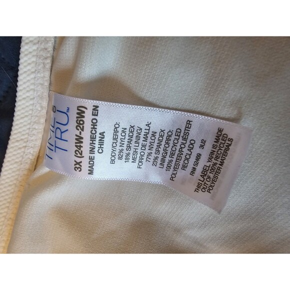 NWOT TIME AND TRU women's SWIMWEAR BIKINI blue/white striped size 3X, 24-26W - Picture 2 of 3